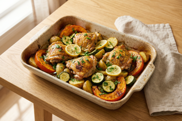 One-Tray Lemon Herb Chicken and Vegetables